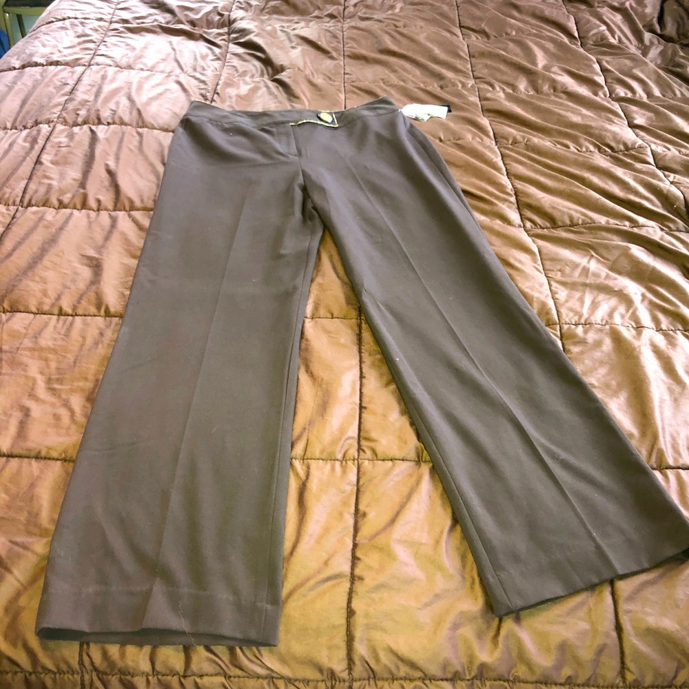Larry Levine Stretch chocolate dress pants 12